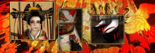 Second Life Neko Oiran Details SL kimono